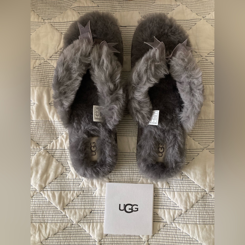 UGG with fluff Flip Flop III in Gray